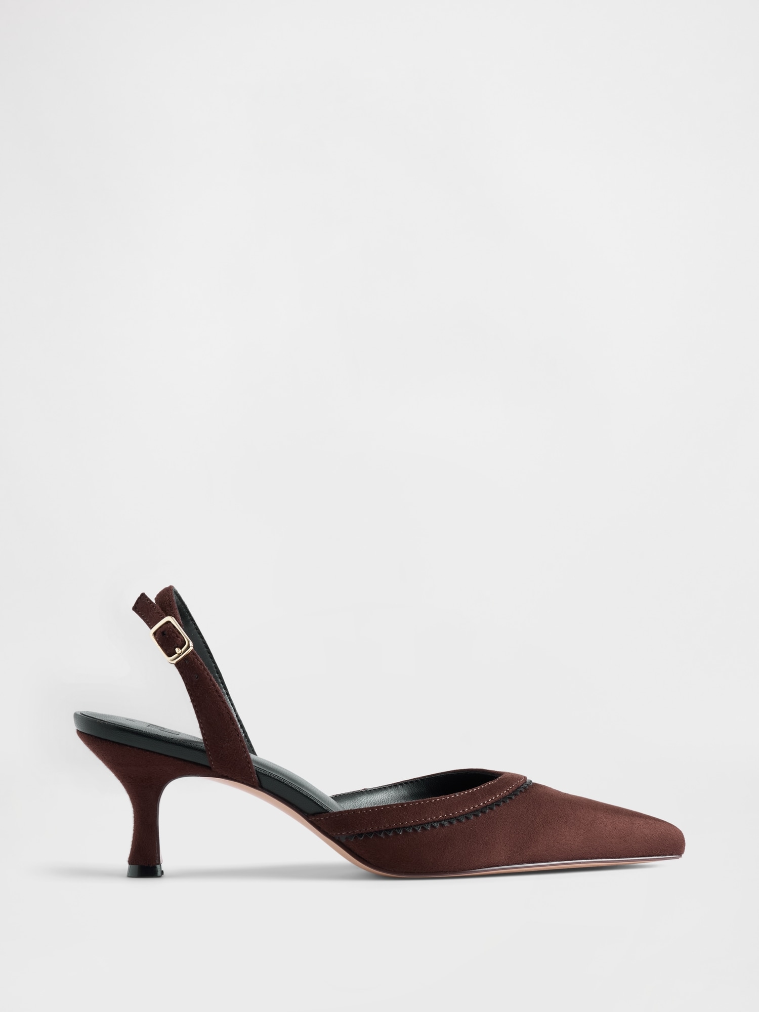 Женские туфли-лодочки Gap Slingback на низком каблуке, цвет: Тёмный коричневый