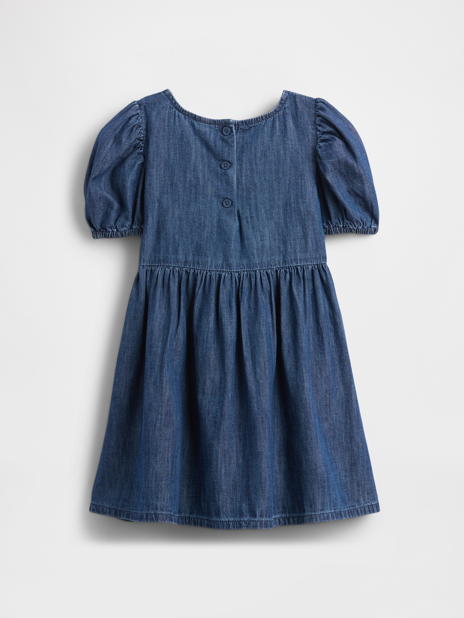 Детские платья Gap Baby & Toddler Denim Puff-Sleeve Bow Dress — фото 3