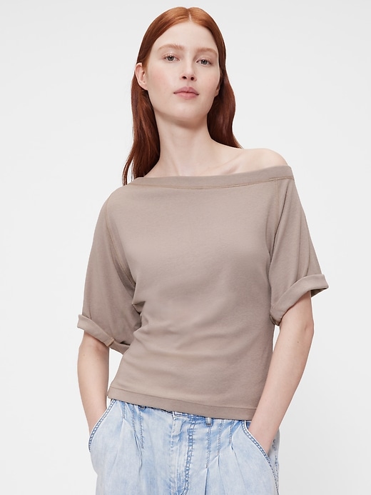 Image number 1 showing, GapStudio Modern Off-Shoulder Top