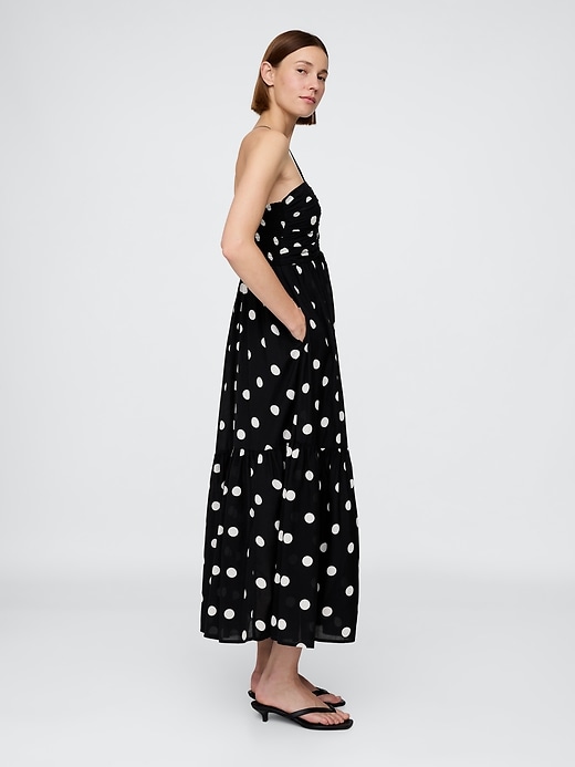 Image number 3 showing, Shirred Bodice Halter Maxi Dress