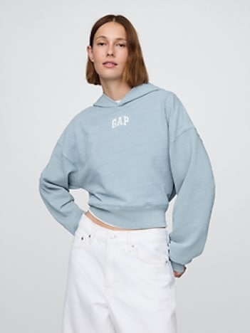French Terry Americana Cropped Hoodie