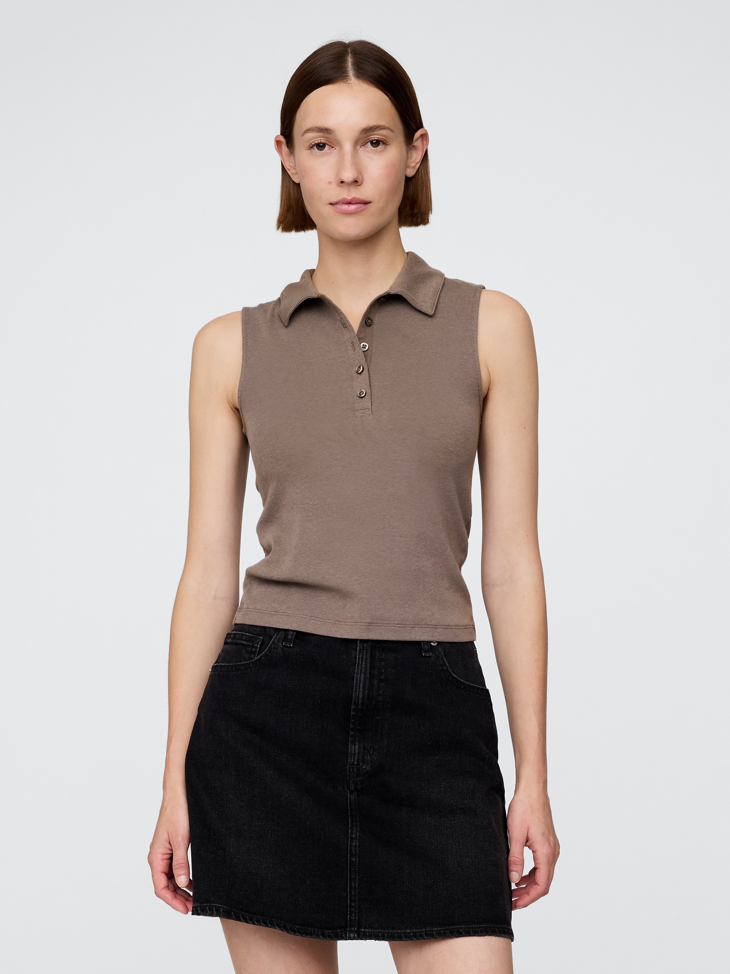 Modern Polo Crop Tank Top