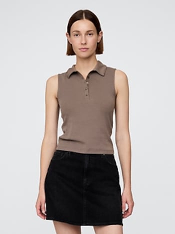 Modern Polo Crop Tank Top