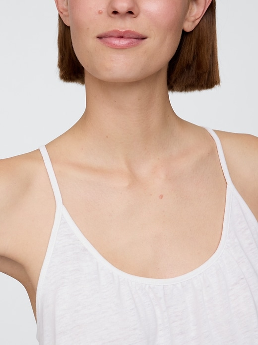 Image number 4 showing, Linen-Blend PJ Cami
