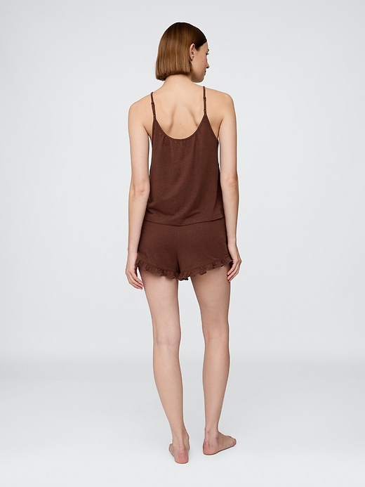Image number 3 showing, Linen-Blend Ruffle PJ Shorts