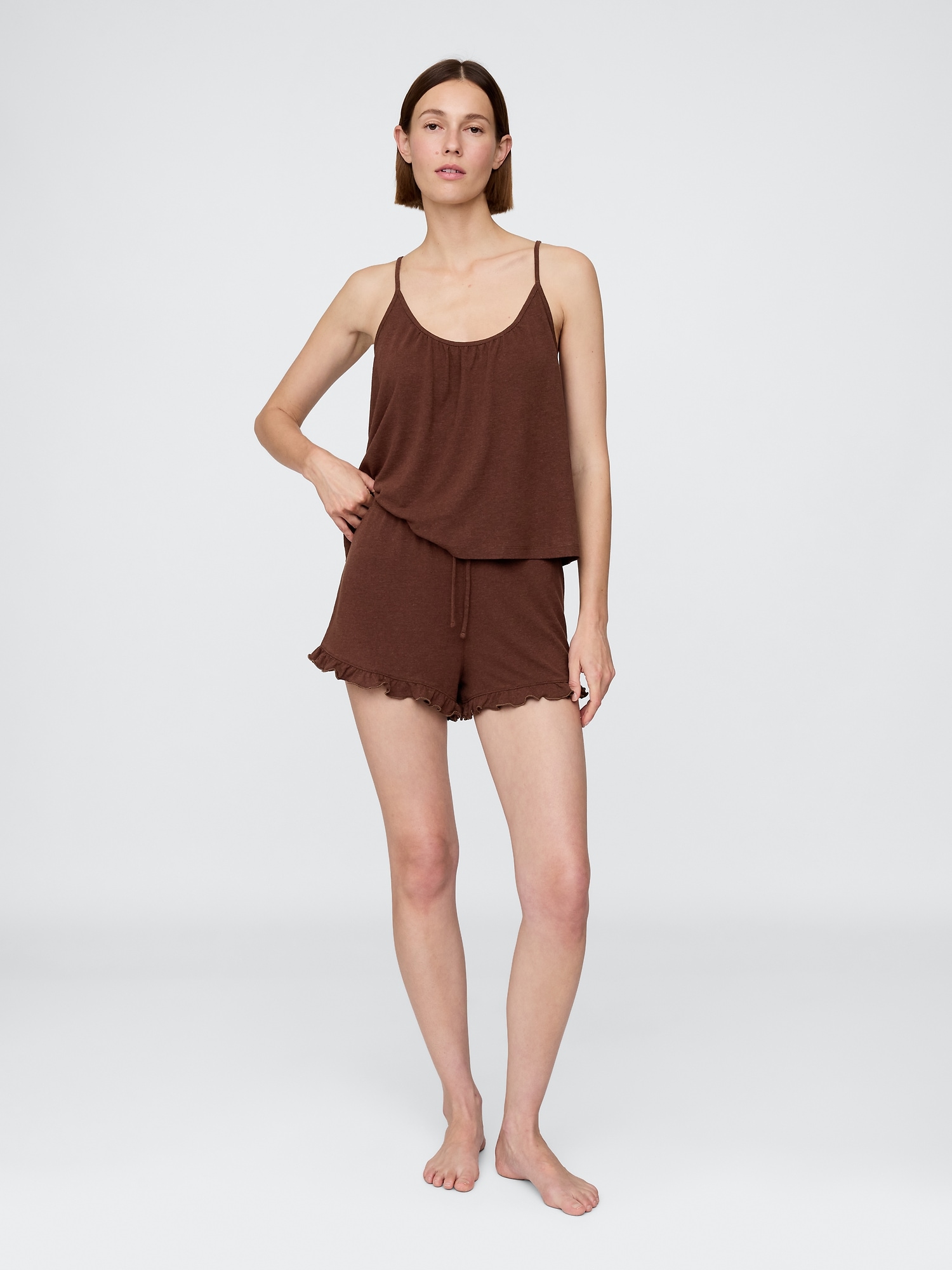 Gap Linen-blend Ruffle Pj Shorts