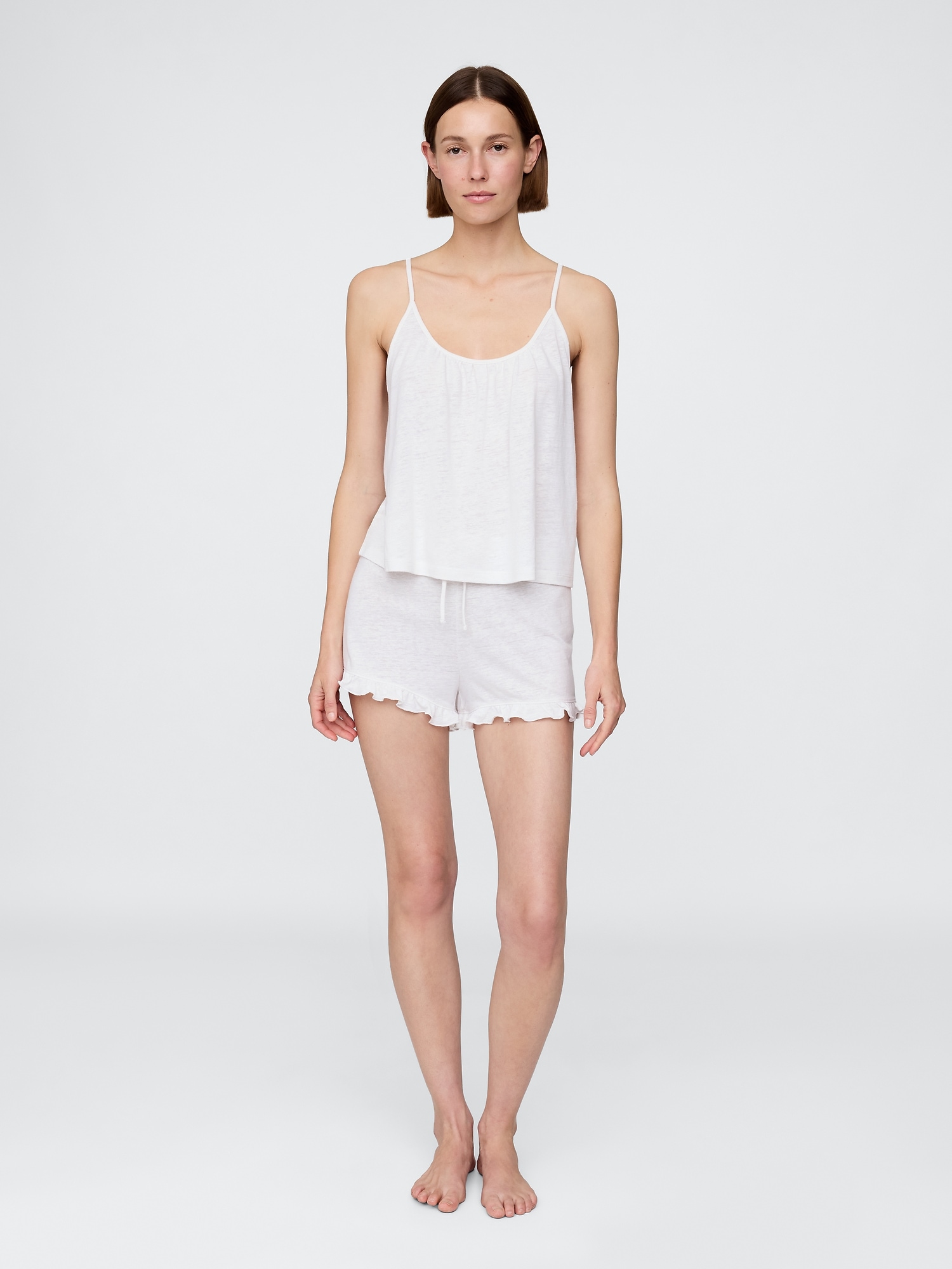 Gap Linen-blend Ruffle Pj Shorts In White
