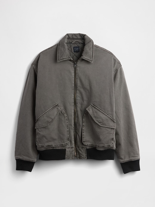 Image number 5 showing, Washed Twill Bomber Jacket