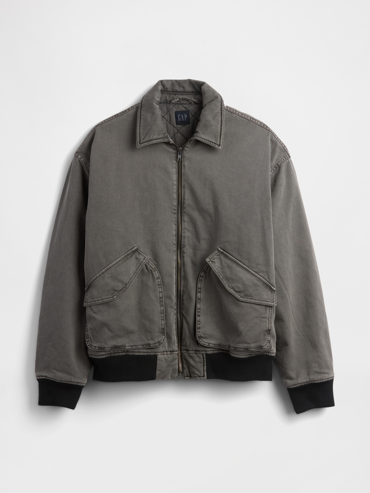 Washed Twill Bomber Jacket