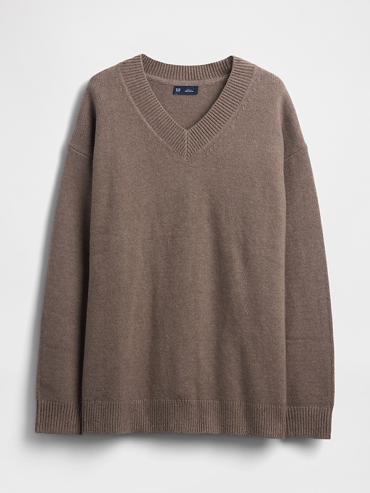 Image number 3 showing, CashSoft Oversized V-Neck Sweater