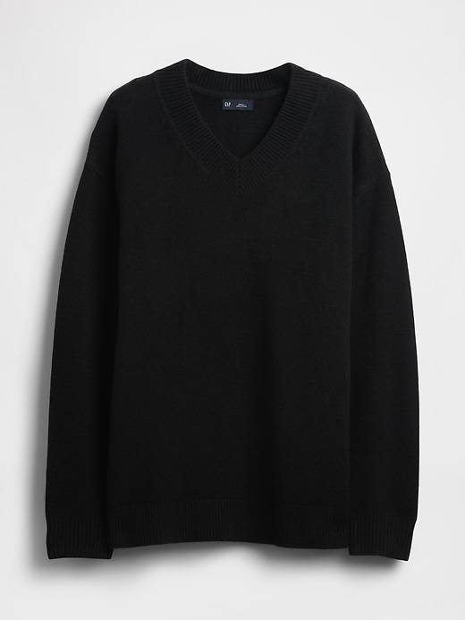 Image number 3 showing, CashSoft Oversized V-Neck Sweater