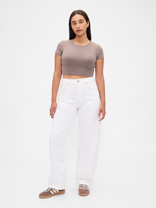 Image number 1 showing, Curvy High Rise Barrel Jeans