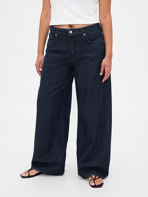 Image number 2 showing, Curvy Mid Rise UltraSoft Baggy Jeans