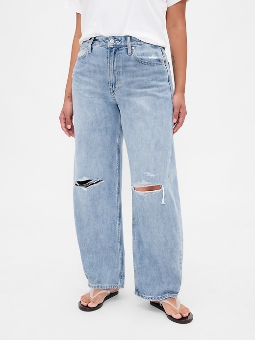 Curvy High Rise Barrel Jeans