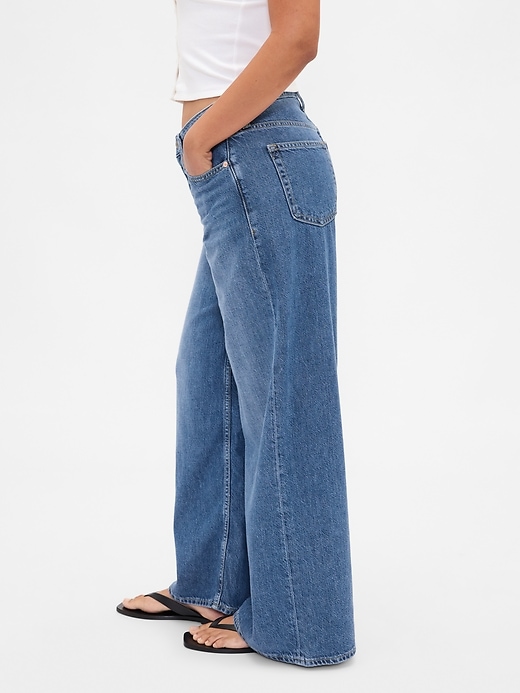 Image number 3 showing, Curvy Mid Rise UltraSoft Baggy Jeans