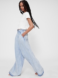 GapStudio High Rise Draped Denim Trousers