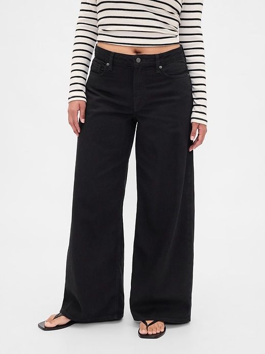 Image number 2 showing, Curvy Mid Rise UltraSoft Baggy Jeans