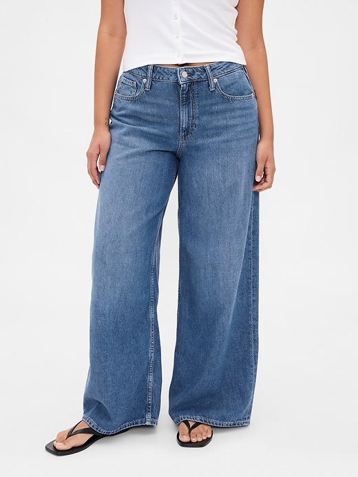 Image number 2 showing, Curvy Mid Rise UltraSoft Baggy Jeans