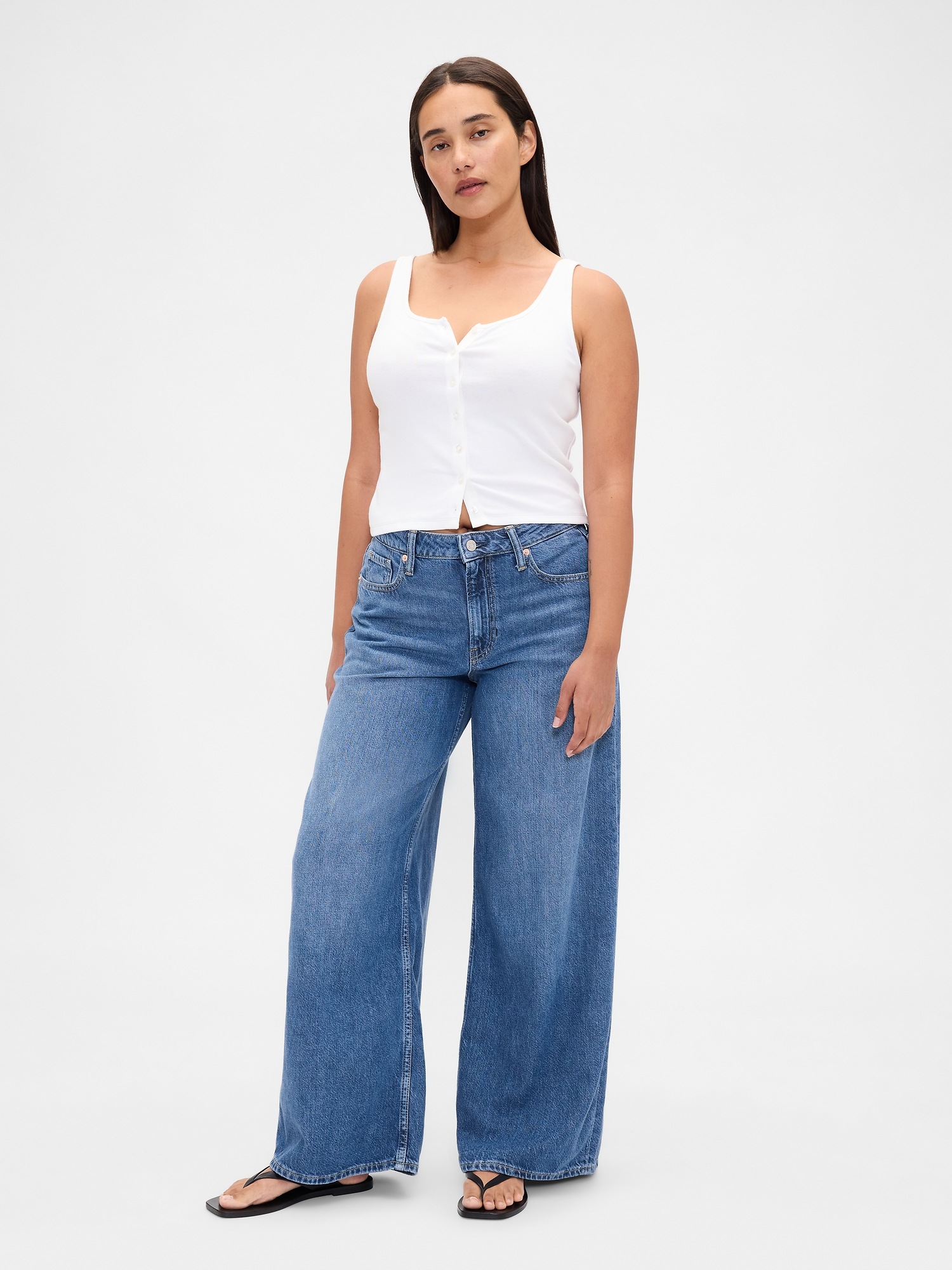 Curvy Mid Rise UltraSoft Baggy Jeans