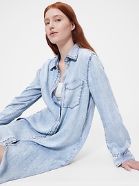 GapStudio Draped Denim Shirtdress