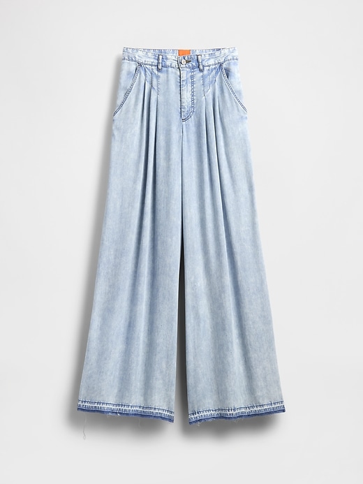 Image number 8 showing, GapStudio High Rise Draped Denim Trousers