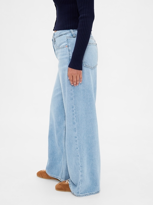 Image number 3 showing, Curvy Mid Rise UltraSoft Baggy Jeans