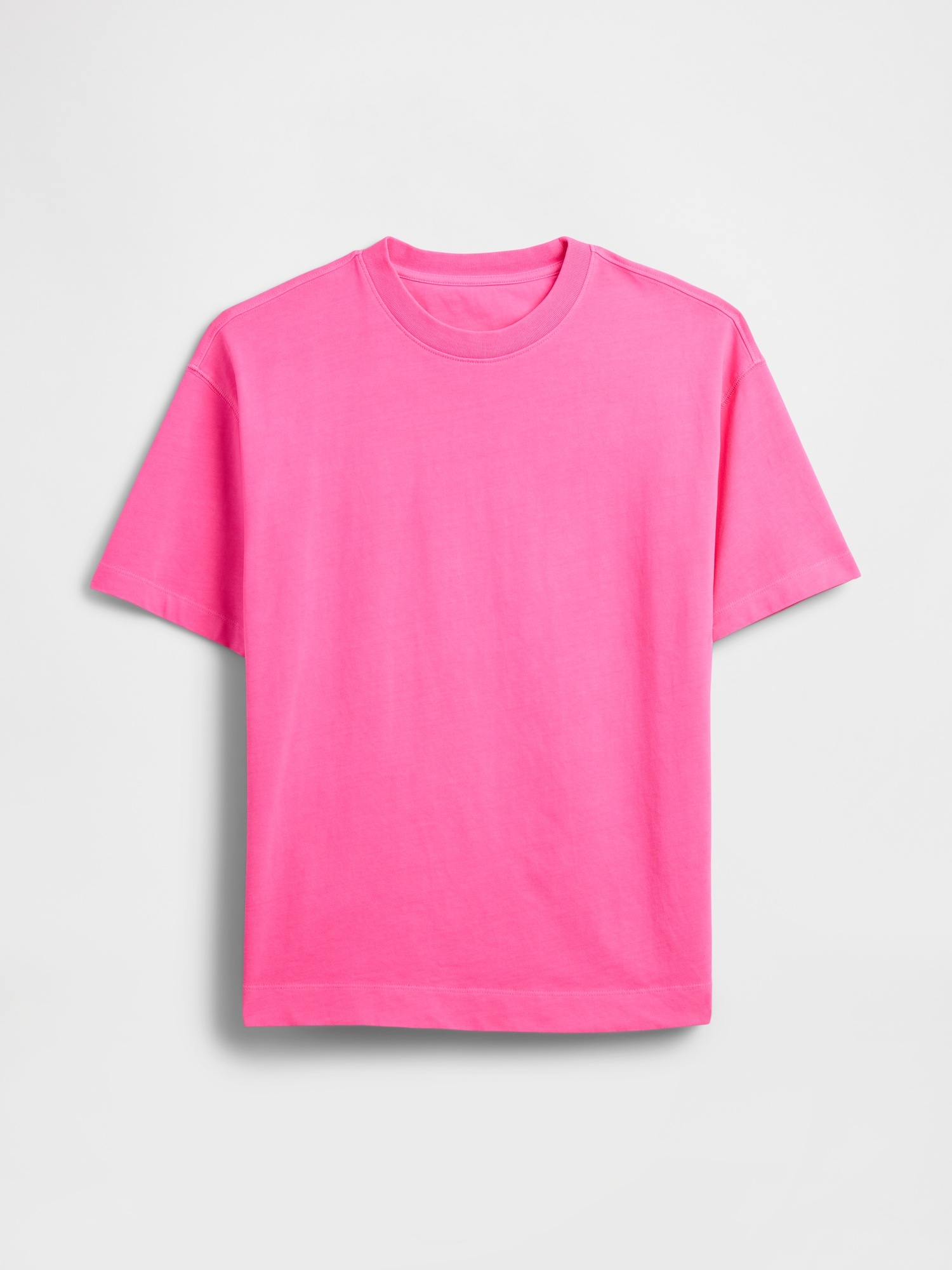 Женская футболка Gap Heavyweight Oversized T-Shirt, цвет: Розовый — фото 5