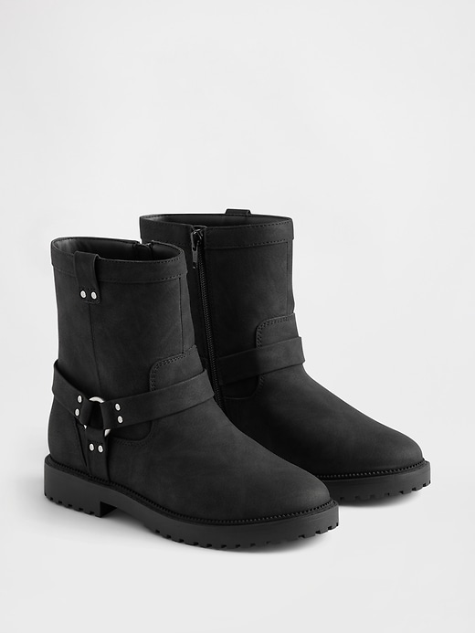 2 of 8 showing, with the color Black of product Kids Moto Boots