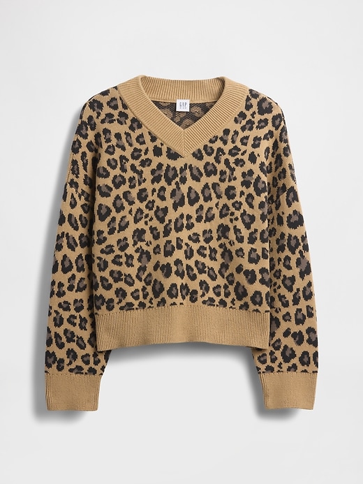 Image number 2 showing, Kids Boxy V-Neck Sweater
