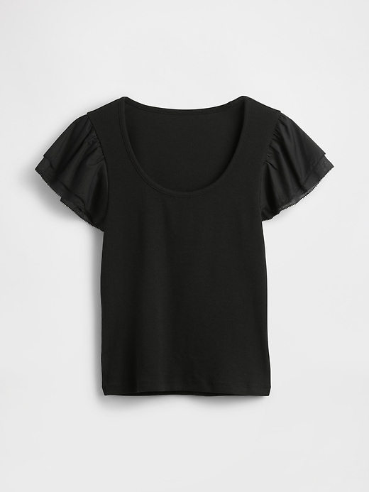 Image number 5 showing, Modern Ruffle Puff-Sleeve Crop T-Shirt