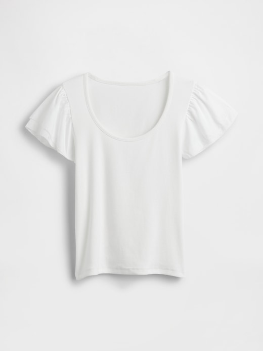 Image number 5 showing, Modern Ruffle Puff-Sleeve Crop T-Shirt