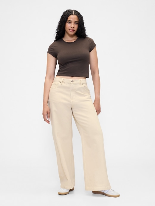 Image number 6 showing, High Rise Stride Wide-Leg Jeans