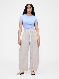 High Rise Denim Stripe Horseshoe Jeans