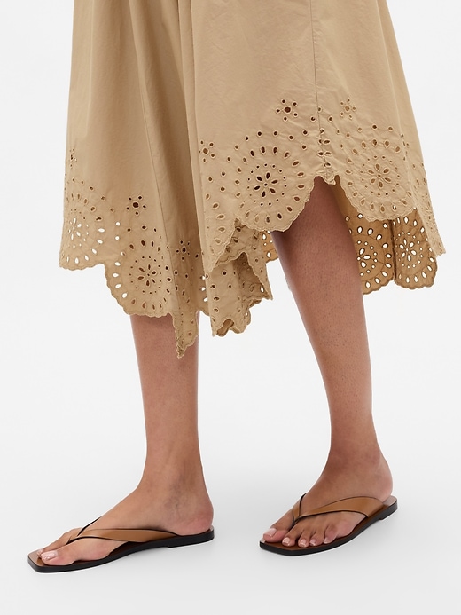 Image number 6 showing, Mixed Media Handkerchief Hem Midi Dress