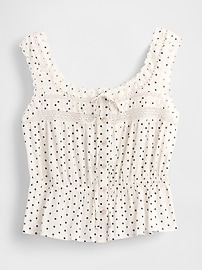 Lace-Trim Peplum Crop Top