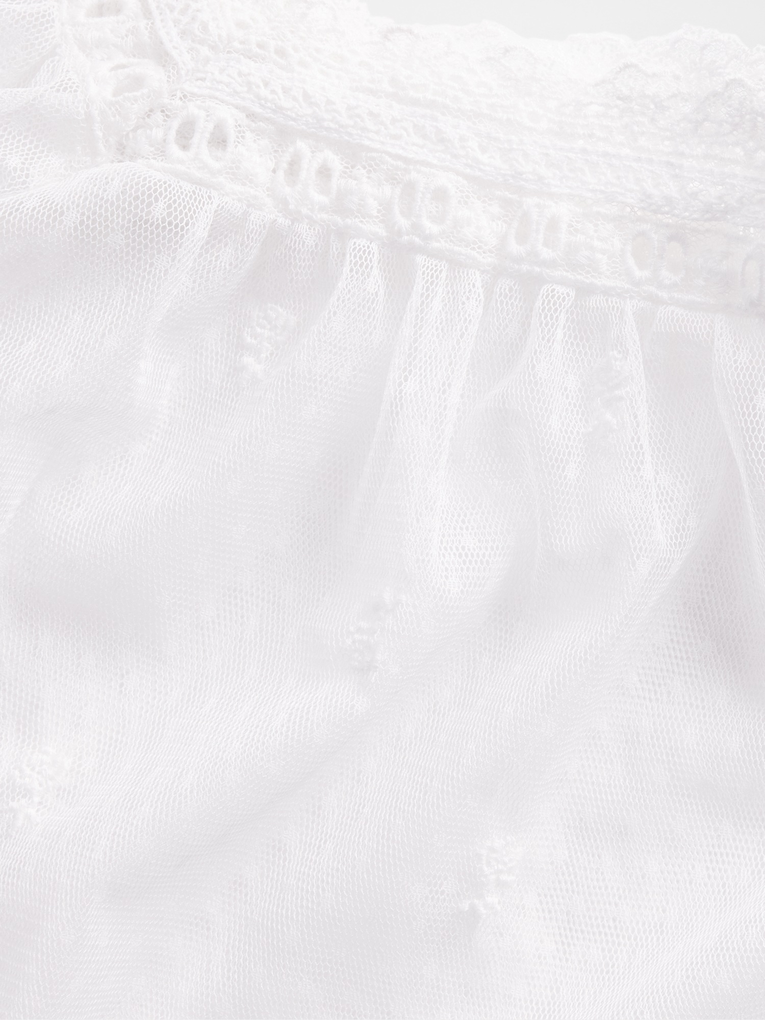 Женский топ Gap Sheer Tulle Embroidered Top, цвет: Белый — фото 5