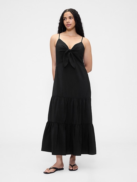 Image number 5 showing, Tie-Front Tiered Maxi Dress