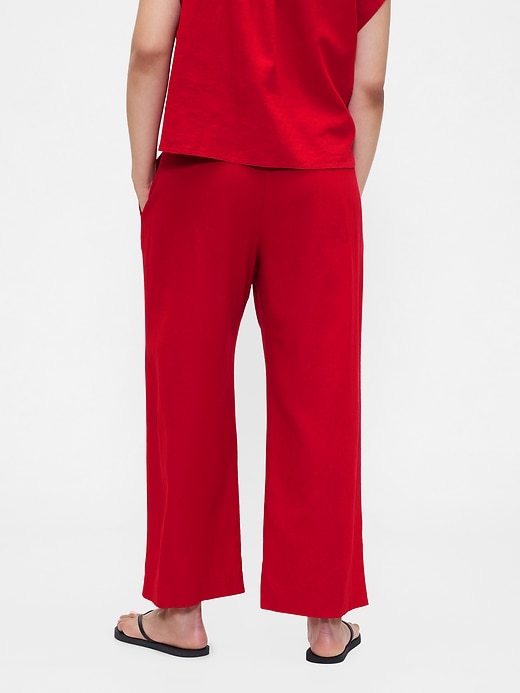 Image number 6 showing, Linen-Blend Relaxed Straight Ankle Pants