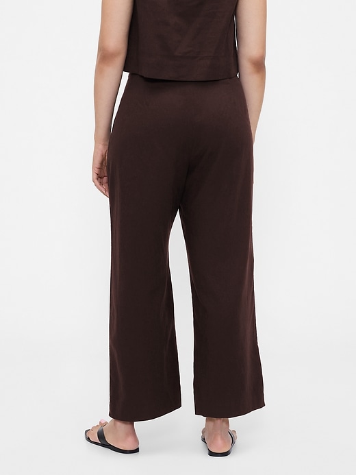 Image number 6 showing, Linen-Blend Relaxed Straight Ankle Pants