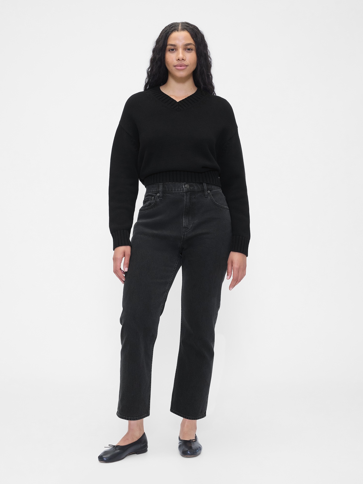 Женские джинсы Gap High Rise ’90s Slim Straight Crop Jeans — фото 5