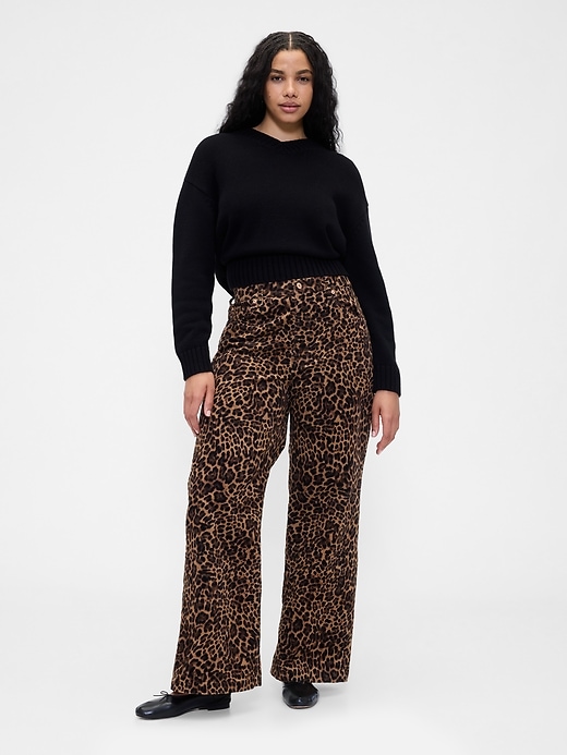 Image number 5 showing, High Rise Corduroy Stride Wide-Leg Jeans