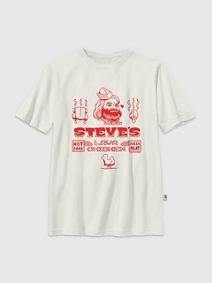 Kids Minecraft Movie Steves Lava Chicken Graphic T-Shirt