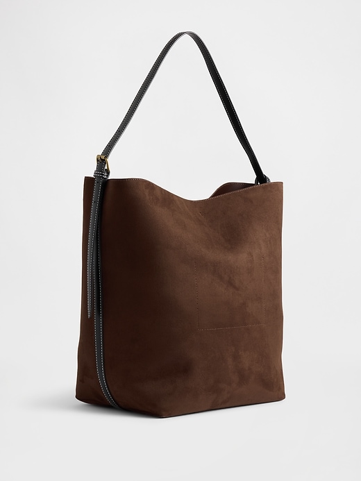 Image number 2 showing, Vegan Suede Bucket Bag