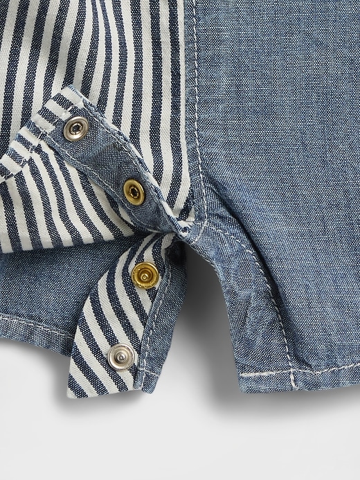 Image number 3 showing, Baby Chambray Stripe One-Piece