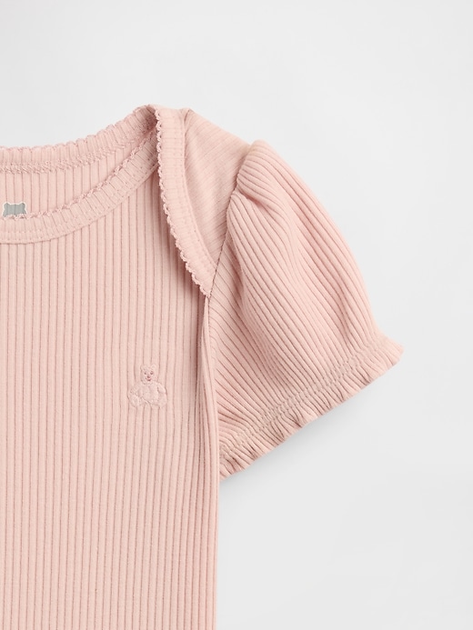 Image number 3 showing, Baby First Favorites TinyRib Puff-Sleeve Bodysuit