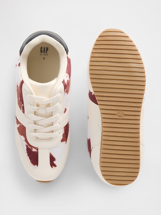 Image number 3 showing, Kids Cow Print Sneakers