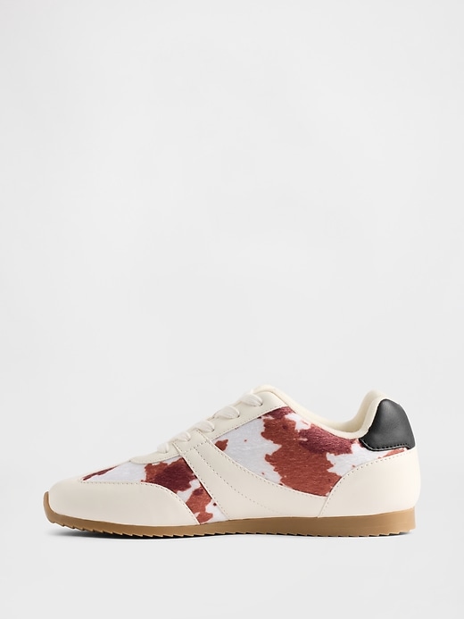 Image number 5 showing, Kids Cow Print Sneakers