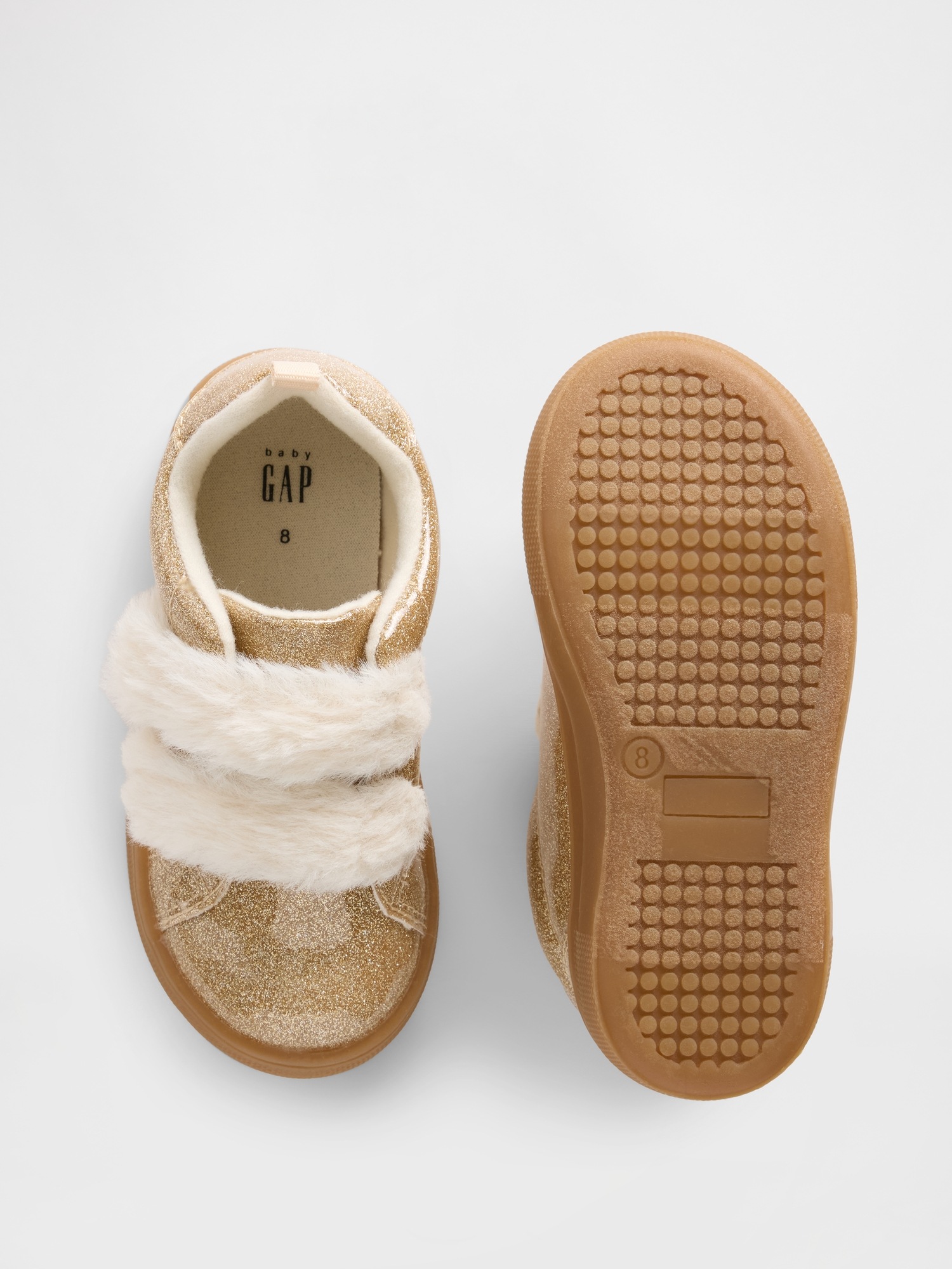 Детские кроссовки Gap Toddler Vegan Fur Glitter Sneakers — фото 3