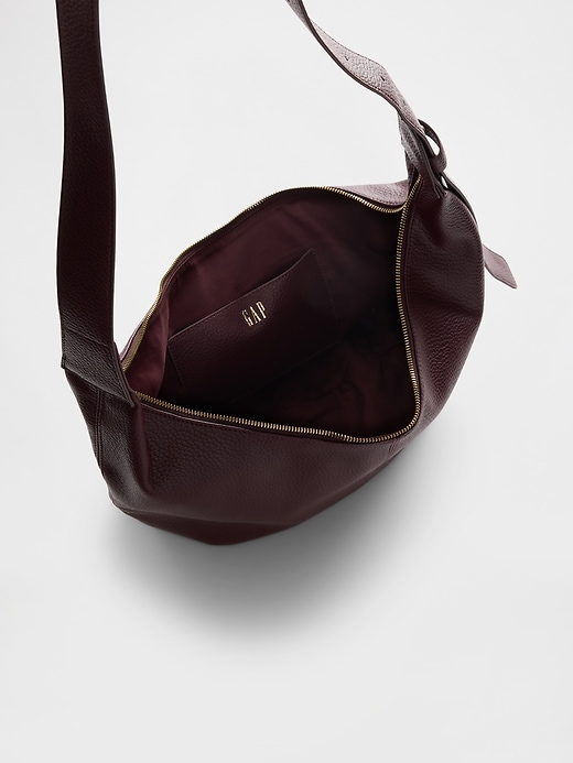 Image number 3 showing, Vegan Pebble Leather Slouchy Crossbody Bag