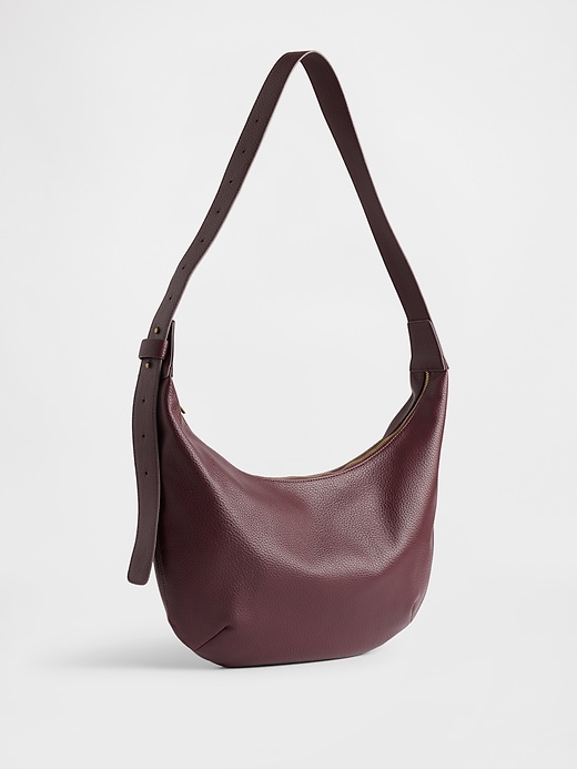 Image number 2 showing, Vegan Pebble Leather Slouchy Crossbody Bag
